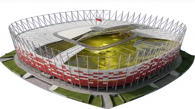 Ten sam stadion wypełniony zużytym olejem po sam dach